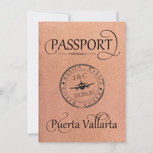 Peach Puerta Vallarta Passport Save The Date