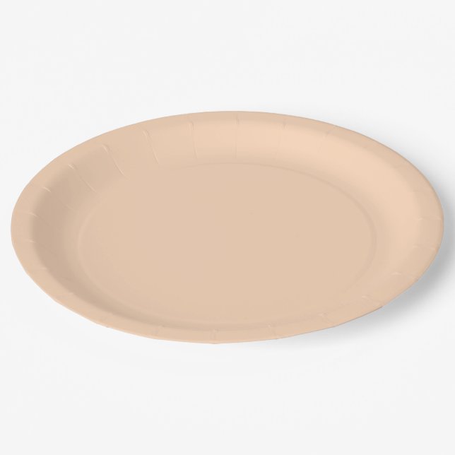 Peach Puff High End Colored Paper Plates (Angled)