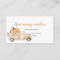 Peach Pumpkin Rustic Truck How Many Candies Enclosure Card