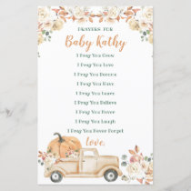 Peach Pumpkin Rustic Truck Love Prayers for Baby