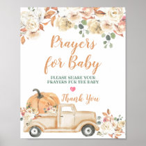 Peach Pumpkin Rustic Truck Prayers for Baby Poster