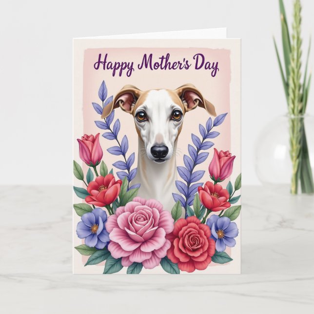 Peach Puppy Mothers Day Card (Front)