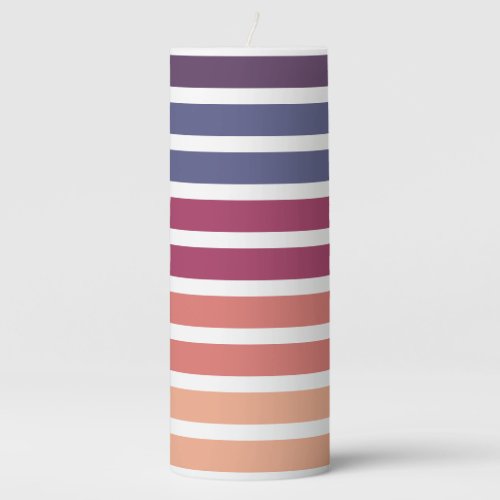 Peach Purple And Pink  Pillar Candle