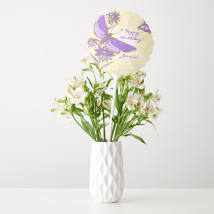 Peach Purple Butterfly Throw Pillow Balloon