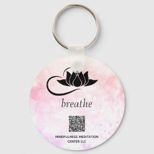 *~* Peach QR - BREATHE Lotus Branding SWAG Keychain