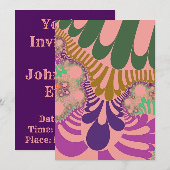 Peach Rainbow Mod Invitation (Front/Back)