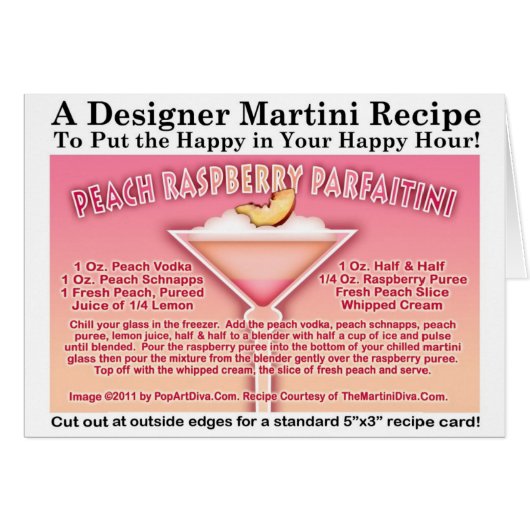 Peach Raspberry Parfait Martini Recipe Card (Front Horizontal)