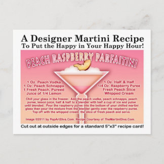 Peach Raspberry Parfait Martini Recipe Postcard
