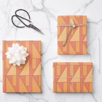 Peach Rectangle Triangle Geometric Pattern
