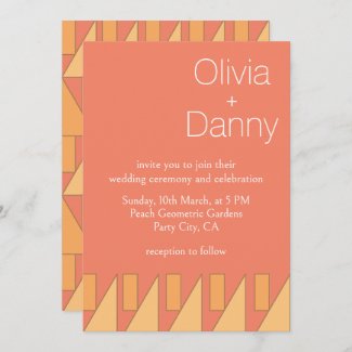 Peach Rectangle Triangle Geometric Wedding