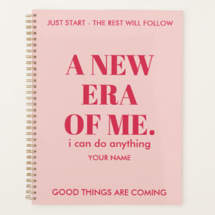 PEACH & RED PERSONALIZED NAME & TEXT STYLISH DAILY PLANNER