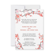 Peach Red & Pink Cherry Blossoms Oriental Wedding