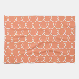 Peach Retro Colorful Modern Doodles Kitchen Towel