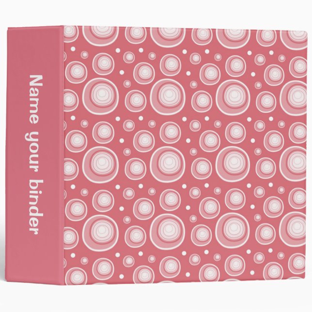 Peach Retro Dots 2 inch Designer Binder (Front/Spine)
