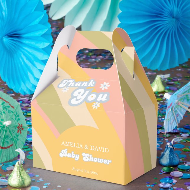 Peach Retro Favor Box Modern (Party)