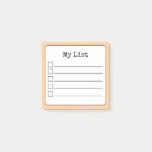 Peach Retro Lined Checklist Post-it Notes