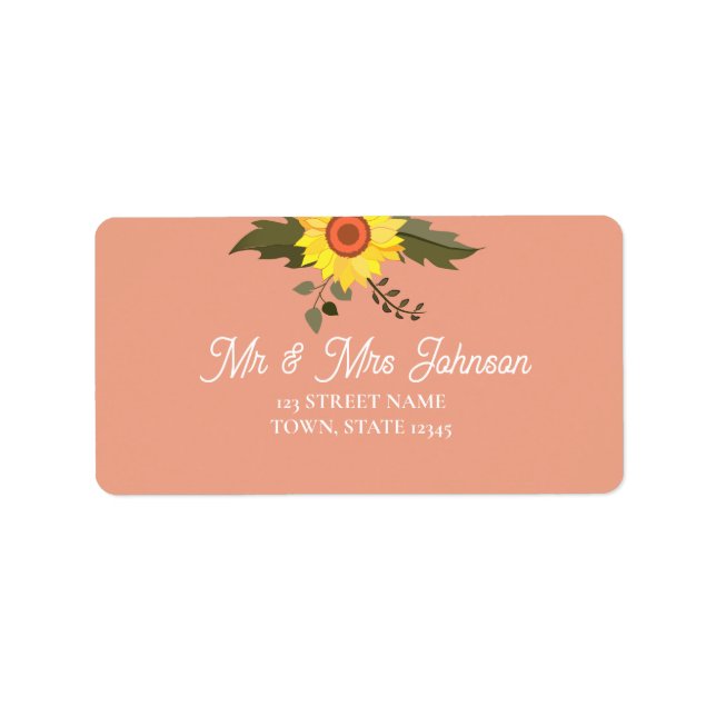 Peach Return Address Label (Front)