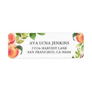 Peach Return Address Labels