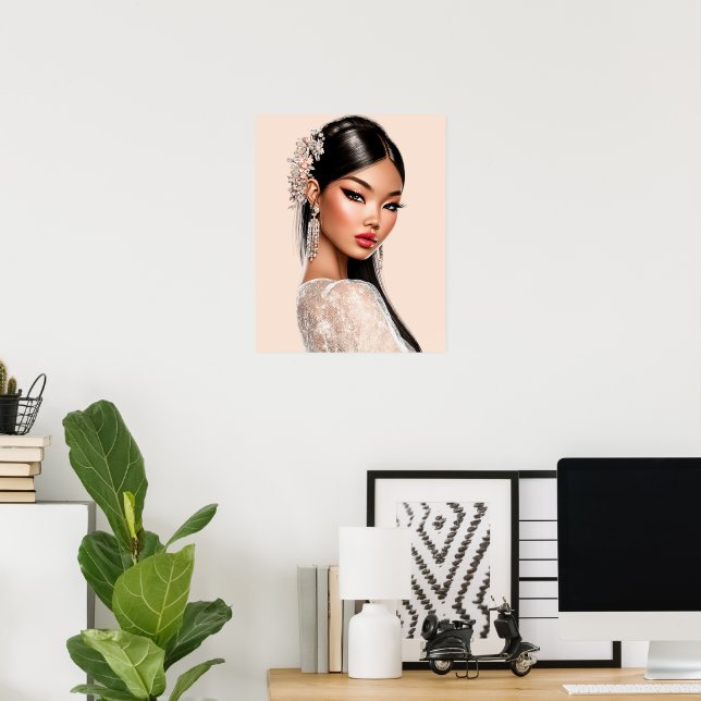 Peach Reverie | Vertical Portrait Poster (16×20) (Home Office)