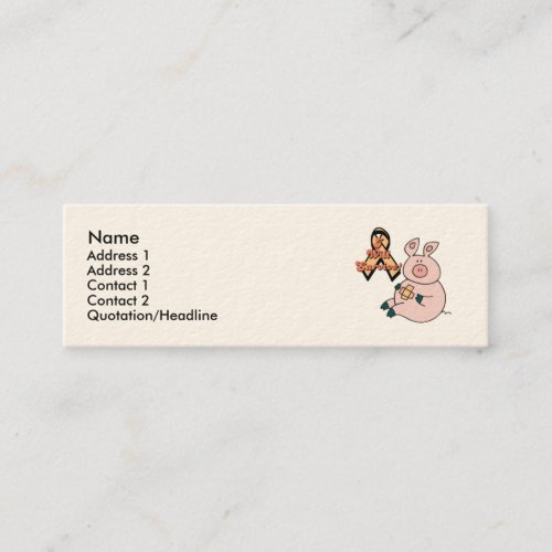 peach ribbon pig Name Address 1 Address 2 C Mini Business Card