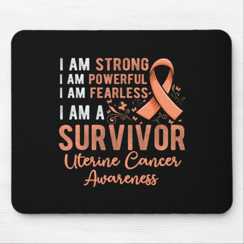 Peach Ribbon Support Survivor Of Uterine Cancer Aw Mouse Pad