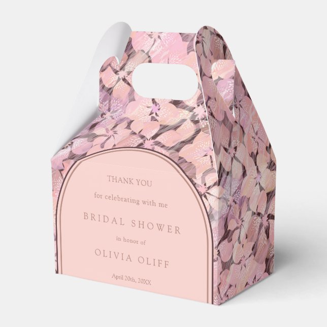 Peach Romance Bridal Shower Favor Boxes (Front Side)