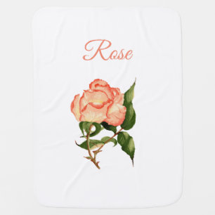 Peach rose baby blanket