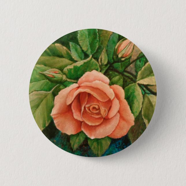 Peach Rose Button (Front)