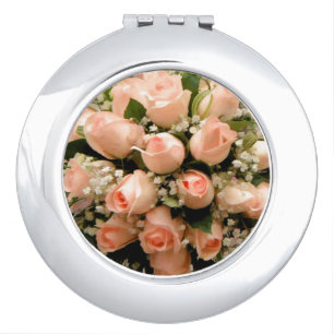 Peach Rose Design Mirror For Makeup