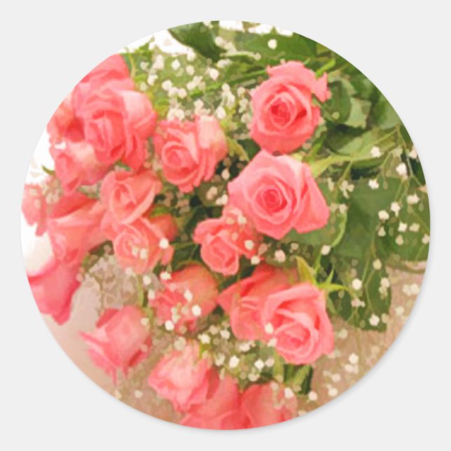 Peach Rose Envelope Seal Stickers (Front)