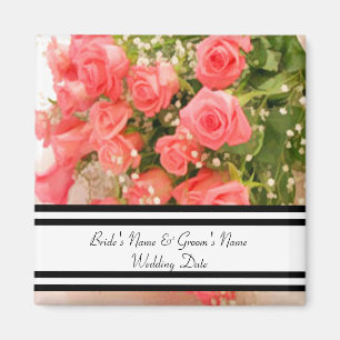 Peach Rose Favor Magnet Template