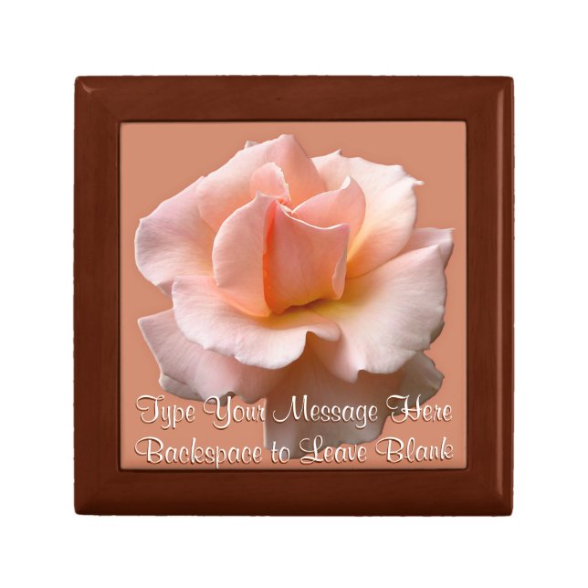 Peach Rose Gift Box Personalized Wild Flower Boxes (Front)