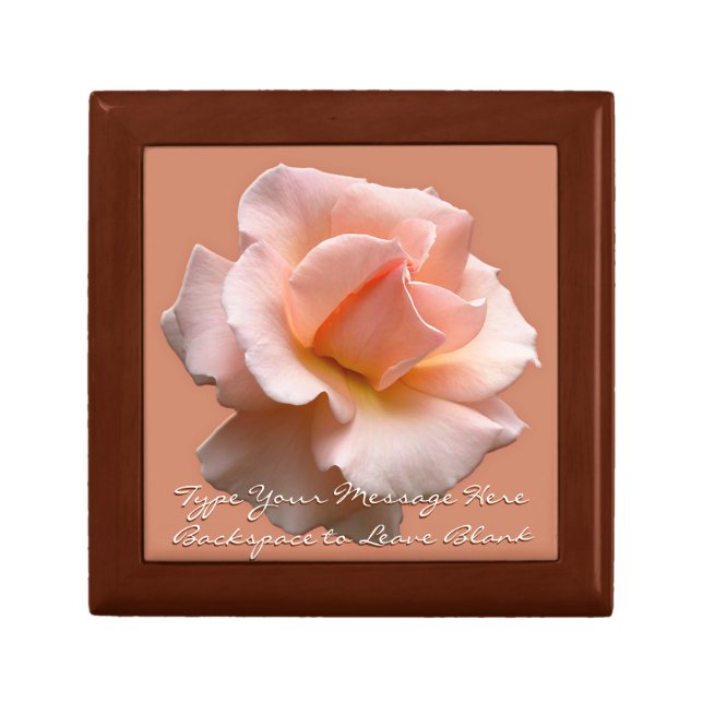 Peach Rose Gift Box Personalized Wild Flower Boxes (Front)
