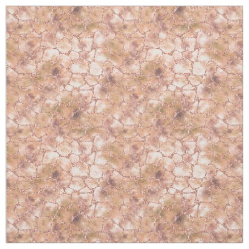 Peach Rose Glitter Giraffe Print Fabric