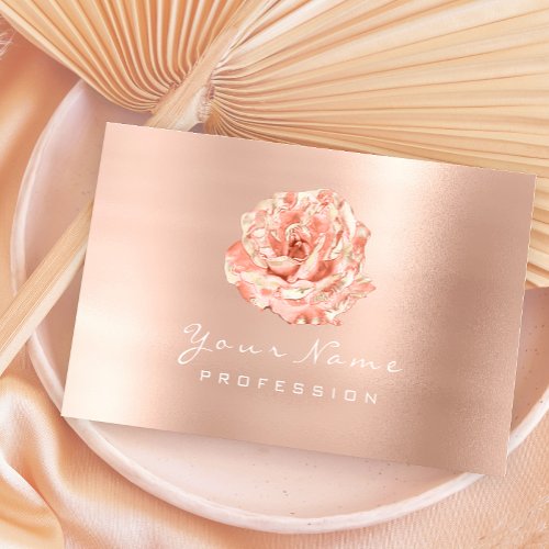 Peach Rose Gold Blogger Stylist Beauty Studio lux Business Card