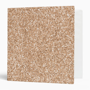 Peach Rose Gold Blush Glitter Glitz 3 Ring Binder