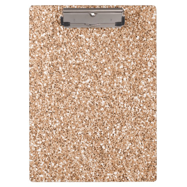 Peach Rose Gold Blush Glitter Glitz        Clipboard (Front)