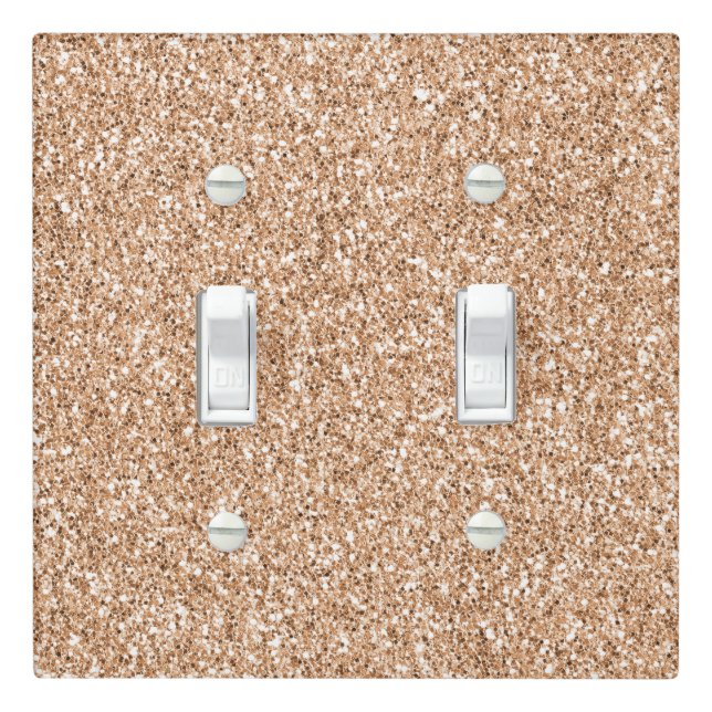 Peach Rose Gold Blush Glitter Glitz      Light Switch Cover (In Situ)