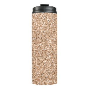 Peach Rose Gold Blush Glitter Glitz Thermal Tumbler