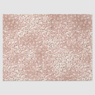 Peach Rose Gold Blush Pink Glitz Leopard Print Tissue Paper