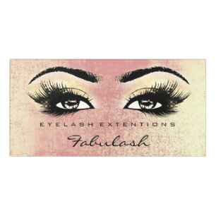 Peach Rose Gold Glitter Beauty Salon Lash Makeup Door Sign
