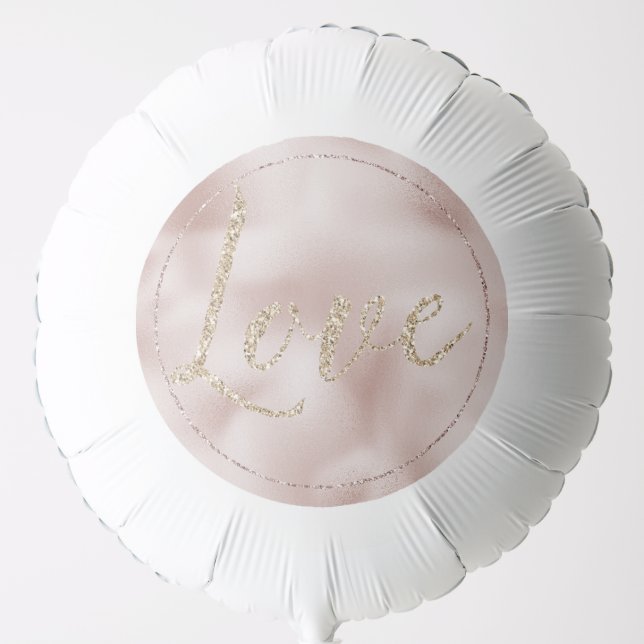 Peach Rose Gold Glitter Luxe Love Balloon (Front)