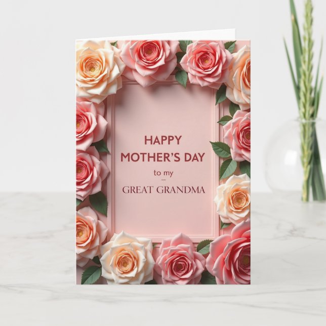 Peach Rose Grandmas Card (Front)