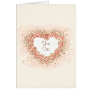 Peach Rose Grunge Heart