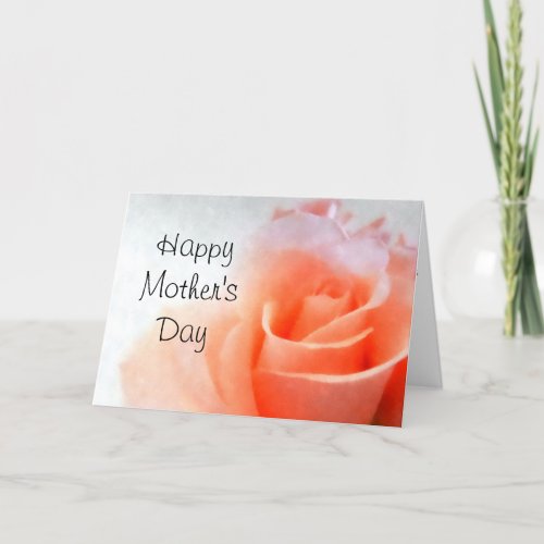 Peach Rose Happy Mothers Day Card