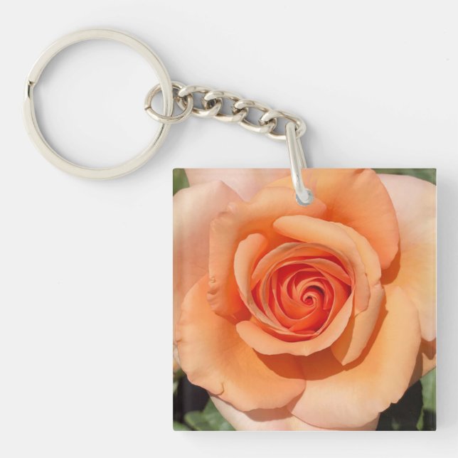 Peach Rose Keychain (Front)