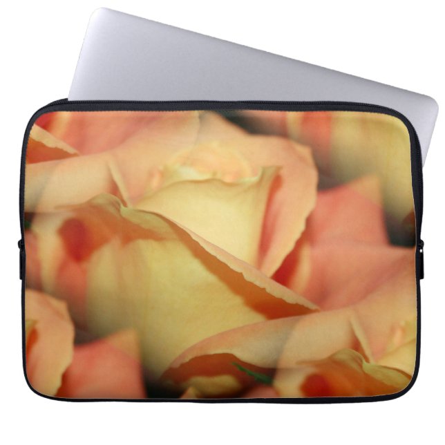 Peach Rose  Laptop Sleeve (Front)