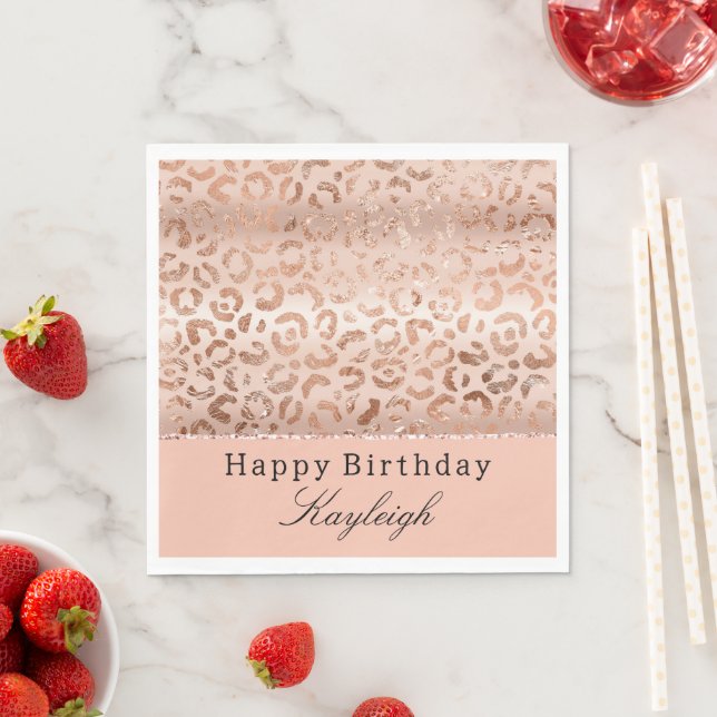 Peach Rose Leopard Napkins (Insitu)