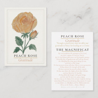 Peach Rose Marian Garden Holy Card | Gratitude