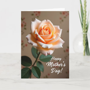 Peach Rose Mothers Day Floral Card